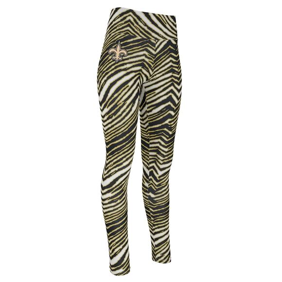 Zubaz NFL Apparel Womens Large New Orleans Saints Zebra Print Legging NWT - Picture 1 of 2